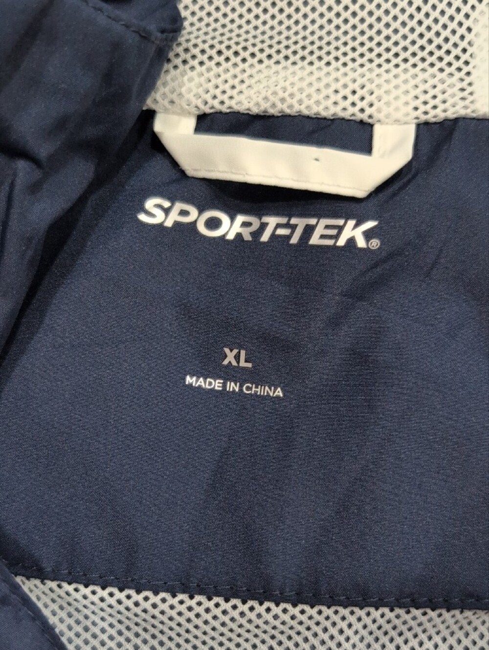 Notre Dame Sport-Tek Navy Hooded Pullover with White Stripe & Green IRISH - Picture 2 of 7